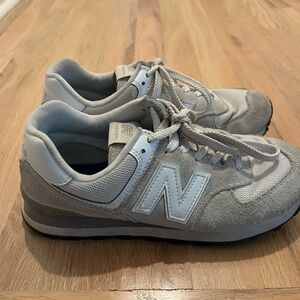 New Balance Women's Light Gray and White Sneakers